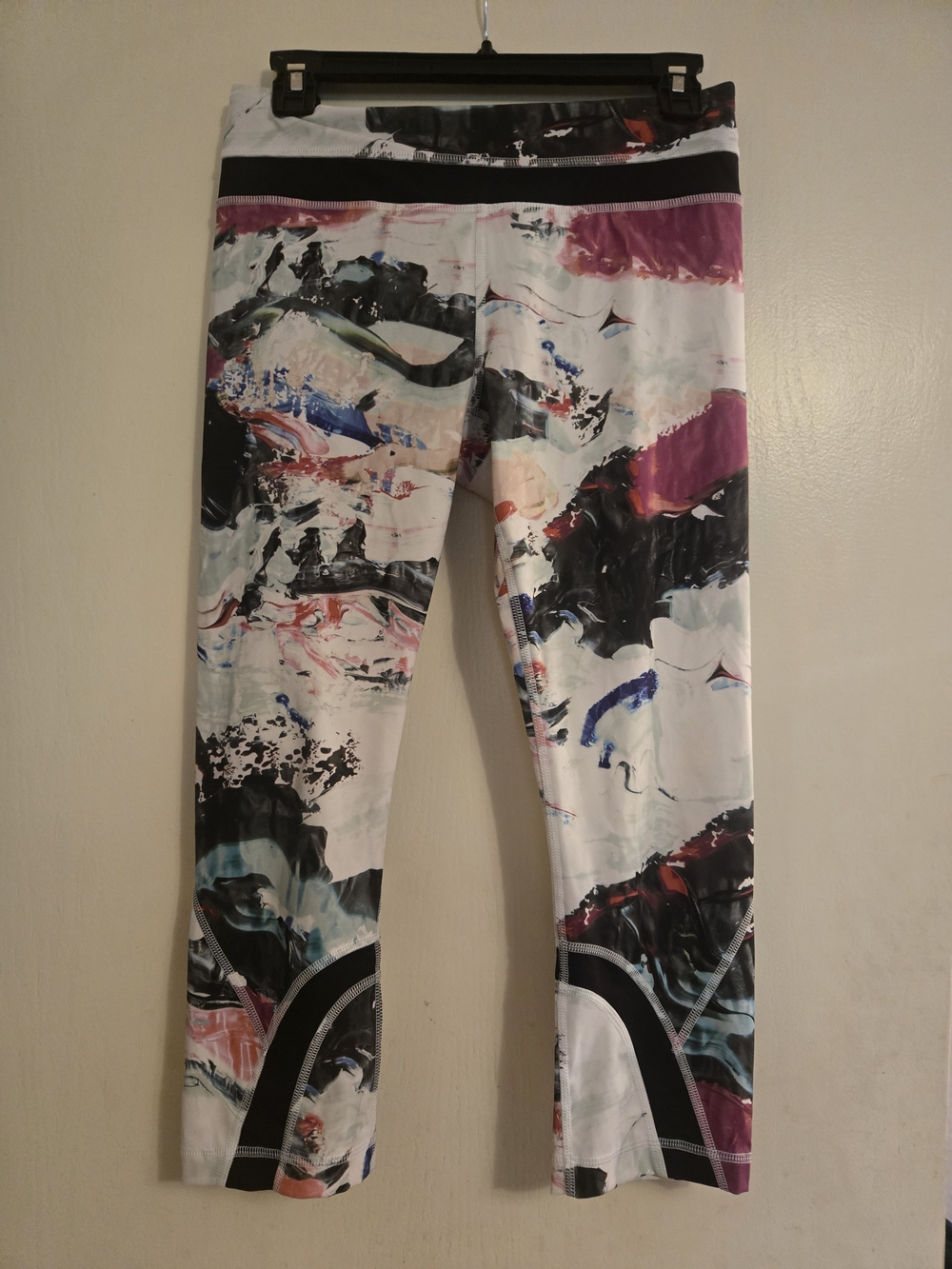 lululemon Women's Abstract Marble-Print Leggings in White, Black, Purple
